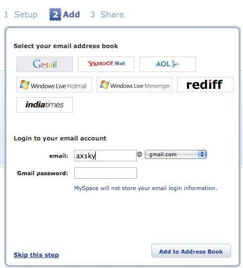 find out your friends myspace password and email address